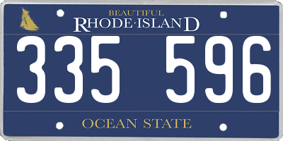 RI license plate 335596