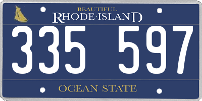 RI license plate 335597