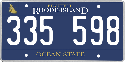 RI license plate 335598