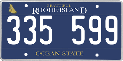 RI license plate 335599