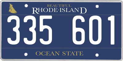 RI license plate 335601