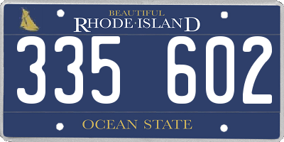 RI license plate 335602
