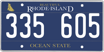 RI license plate 335605