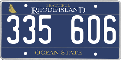 RI license plate 335606