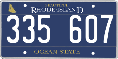 RI license plate 335607
