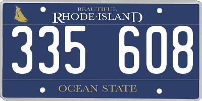 RI license plate 335608
