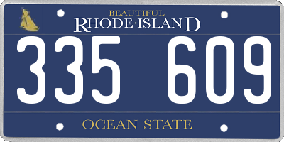 RI license plate 335609