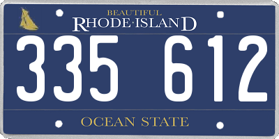 RI license plate 335612