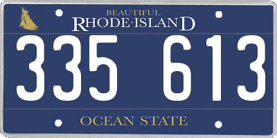 RI license plate 335613