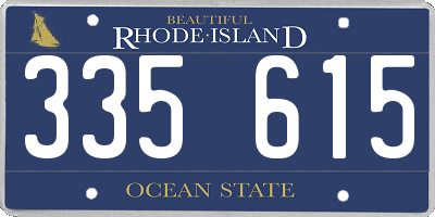 RI license plate 335615