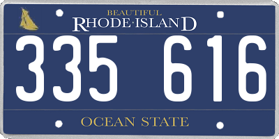 RI license plate 335616