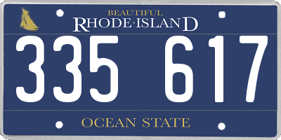 RI license plate 335617