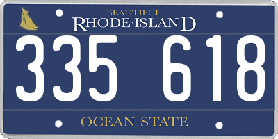 RI license plate 335618