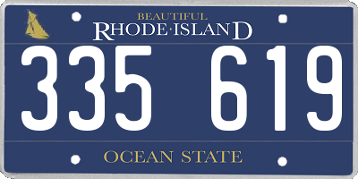 RI license plate 335619