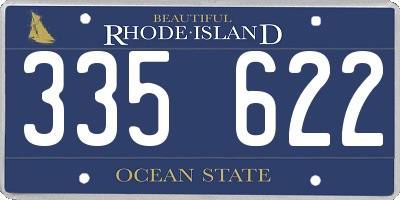 RI license plate 335622
