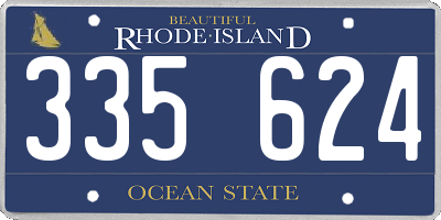 RI license plate 335624