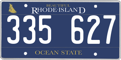 RI license plate 335627