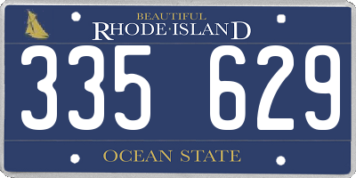 RI license plate 335629