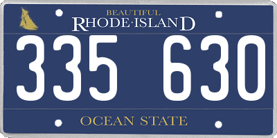 RI license plate 335630