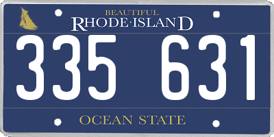 RI license plate 335631