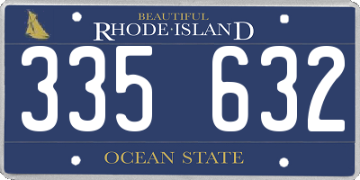 RI license plate 335632