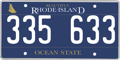 RI license plate 335633