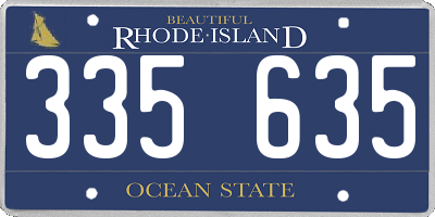 RI license plate 335635