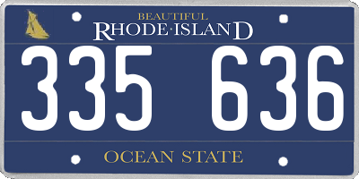 RI license plate 335636