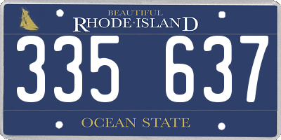 RI license plate 335637