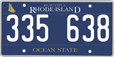 RI license plate 335638