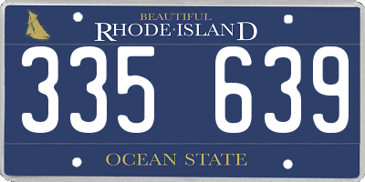 RI license plate 335639