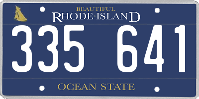 RI license plate 335641
