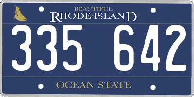 RI license plate 335642