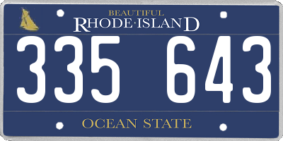 RI license plate 335643