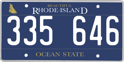 RI license plate 335646