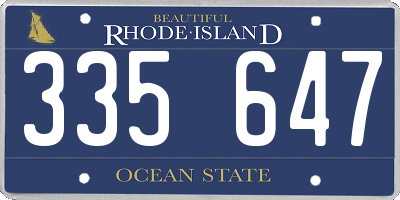 RI license plate 335647