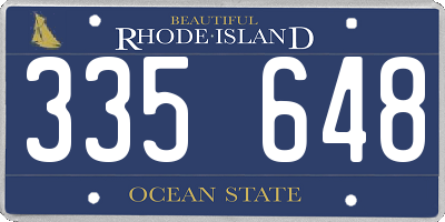 RI license plate 335648