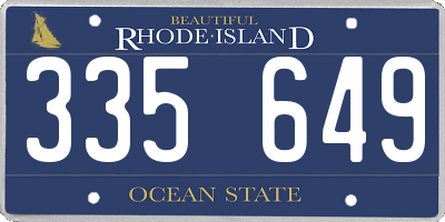 RI license plate 335649