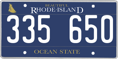 RI license plate 335650