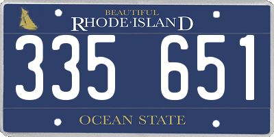 RI license plate 335651