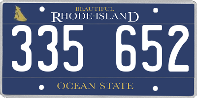 RI license plate 335652