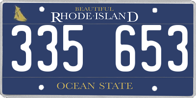 RI license plate 335653