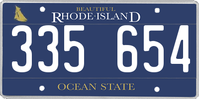 RI license plate 335654