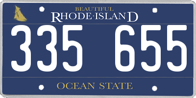 RI license plate 335655