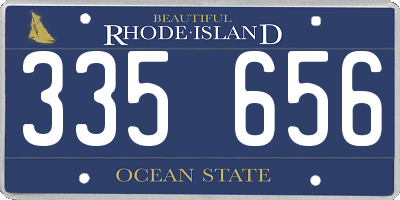 RI license plate 335656