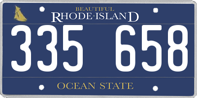 RI license plate 335658