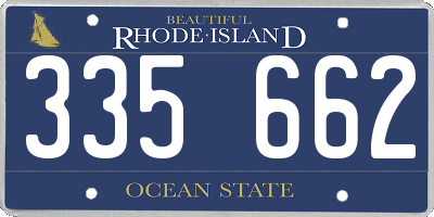 RI license plate 335662