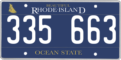 RI license plate 335663