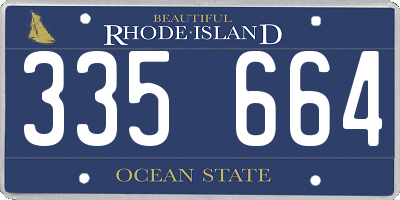 RI license plate 335664
