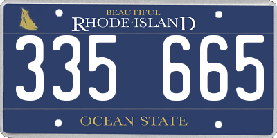 RI license plate 335665